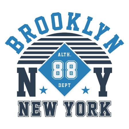 Graphic design brooklyn ny new york for t-shirtsのイラスト素材
