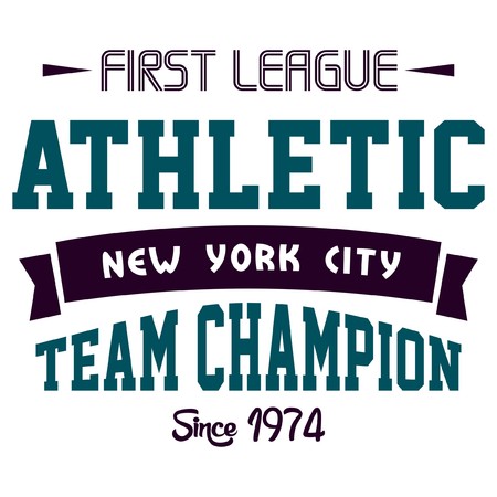 Graphic design first league athletic for t-shirtsのイラスト素材