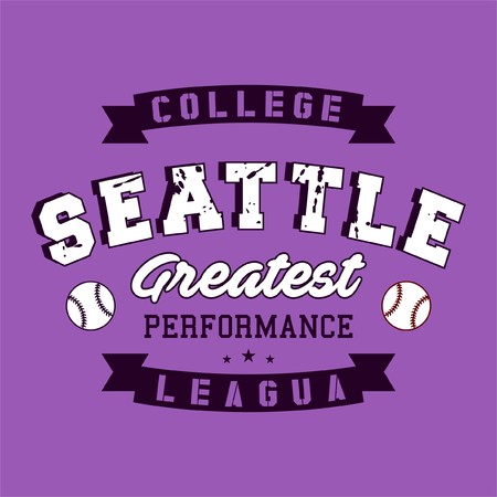 Design letters and numbers college seattle for t-shirtsのイラスト素材