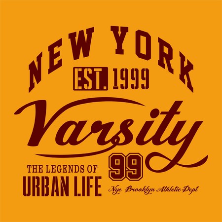 Design letters and numbers new york varsity for t-shirtsのイラスト素材