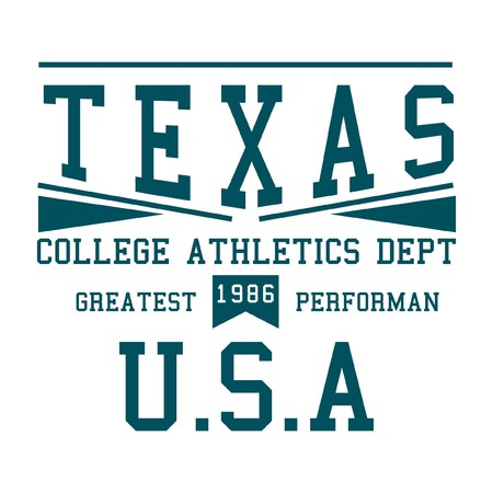 Design letters and numbers texas college athletics for t-shirtsのイラスト素材