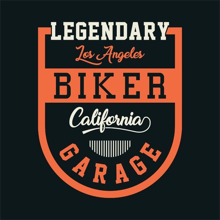 Design letters and numbers biker california garage for t-shirtsのイラスト素材