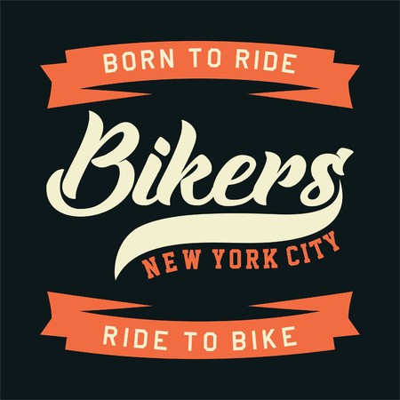 Design letters and numbers bikers new york city for t-shirtsのイラスト素材