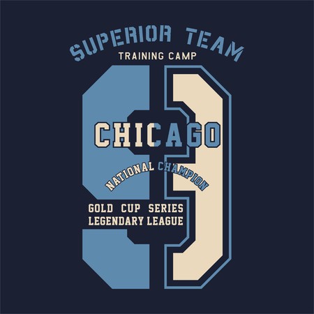 Graphic for shirt and print superior team Chicago national championのイラスト素材