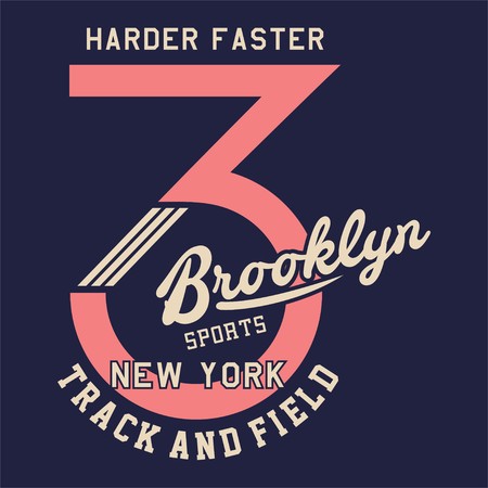graphic harder faster brooklyn for shirt and printのイラスト素材