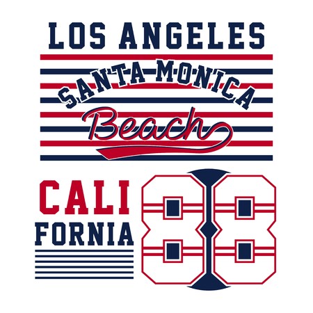 graphic design alphabet, numbers and typography for shirt and printのイラスト素材