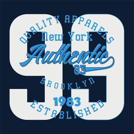 Graphic design alphabet, numbers and typography for shirt and printのイラスト素材