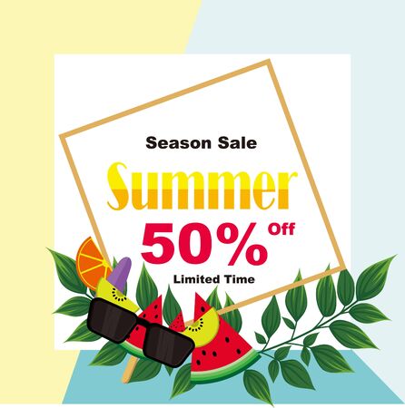 Summer sale discount promo abstract background template design vector.のイラスト素材