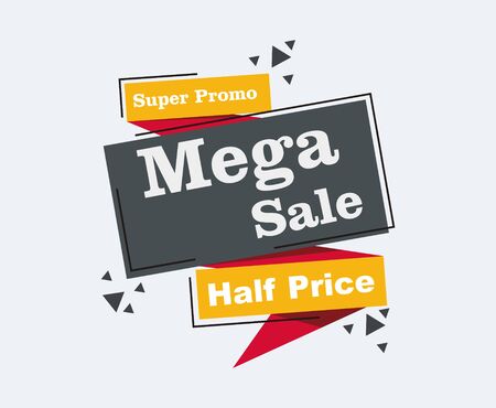 Collection of Sale Discount Styled Banners, Labels, Tags, Emblems. Popup Flat design.のイラスト素材
