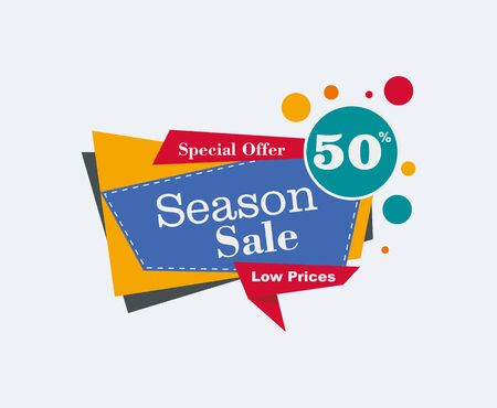 Collection of Sale Discount Styled Banners, Labels, Tags, Emblems. Popup Flat design.のイラスト素材