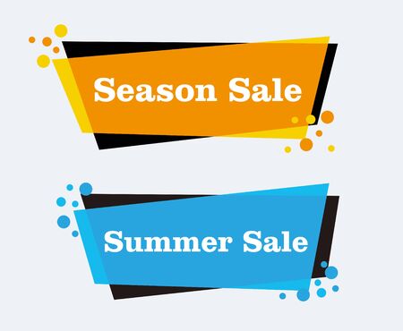 Collection of Sale Discount Styled Banners, Labels, Tags, Emblems. Popup Flat design.のイラスト素材