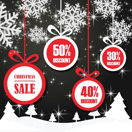 Elegant Stock vector christmas sale paper tags vector set with different shapes, snowflake and hand drawn elements for Banners, Placards, Posters, Flyers.のイラスト素材