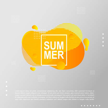 Summer bright party poster with colorful liquid form. Club night flyer. Abstract gradients fluid dynamic shapes template backgrounds for cover, sale, banner.のイラスト素材