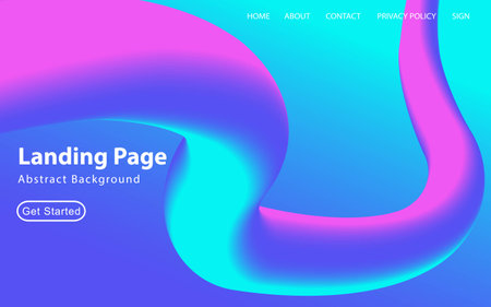 Modern Landing page Template - Fluid Abstract Design gradient background - stock vectorのイラスト素材