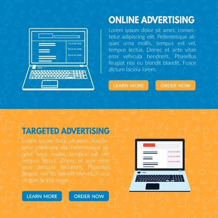 Targeted advertisement banner template for websites, vector illustration.のイラスト素材
