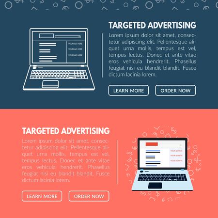 Targeted advertisement banner template for websites in vectoのイラスト素材
