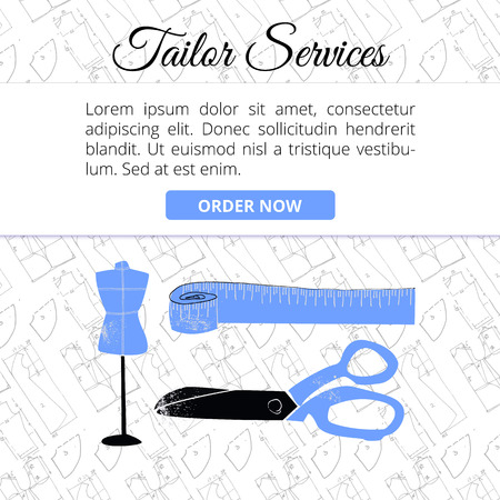 Tailor services banner template for websites vector illustrationのイラスト素材