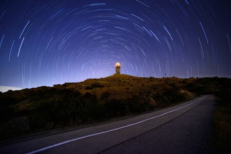 Tai Mo Shan Star trailsの写真素材
