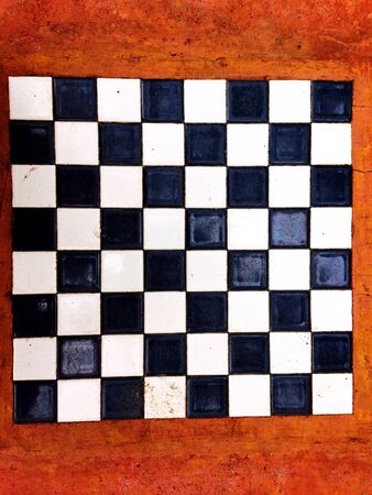 Square checker orange background