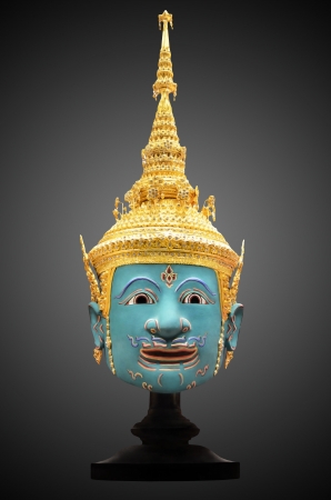 Phra Ram header khon masks, Glory of Rama, Khon, Native Thai style mask, use in royal performanceのeditorial素材