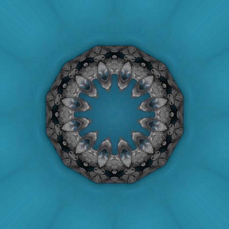 Silver blue oriental ornament 