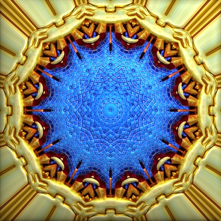 Golden oriental ornament retro textureの写真素材
