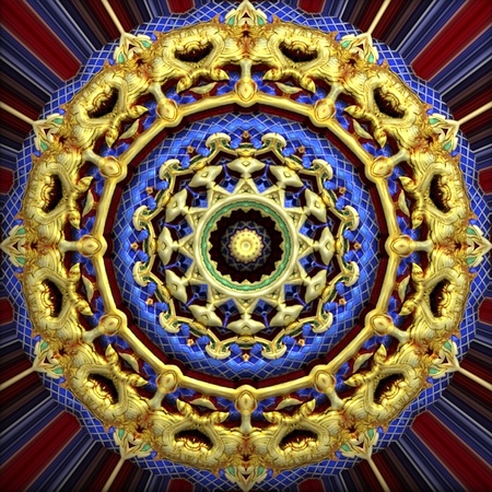 Golden oriental ornament retro textureの写真素材