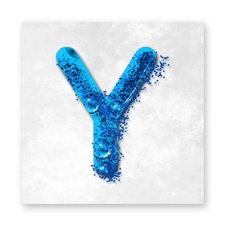 Alphabet, Color font design paint on canvas frame の写真素材