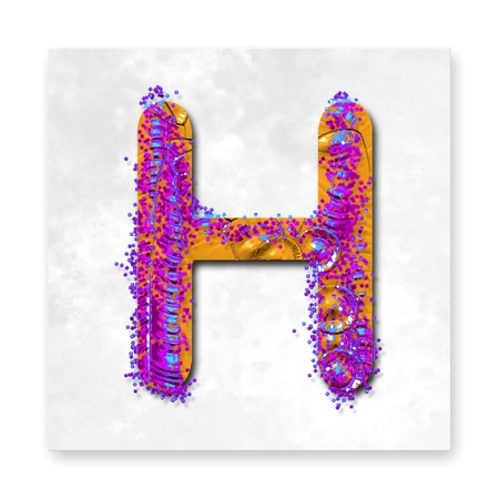 Alphabet, Color font design paint on canvas frame の写真素材