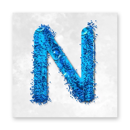 Alphabet, Color font design paint on canvas frame の写真素材