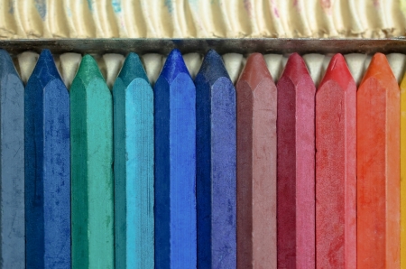 Colorful pastels crayonの写真素材