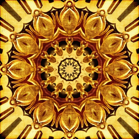 Grunge oriental gold ornament texture backgroundの写真素材