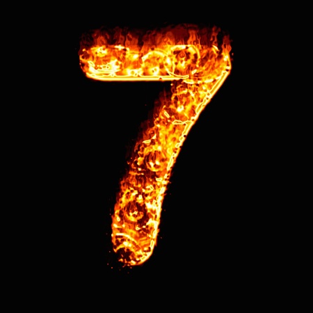 Fire numeric, Number 7の写真素材
