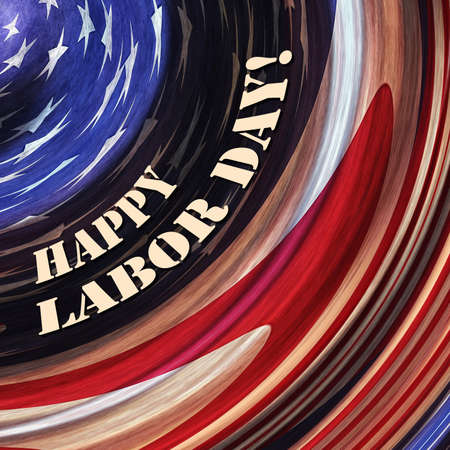 Happy Labor day american, text on illustration background の写真素材