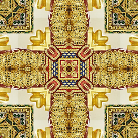 Image of carved golden ornament, Seamless pattern texture 