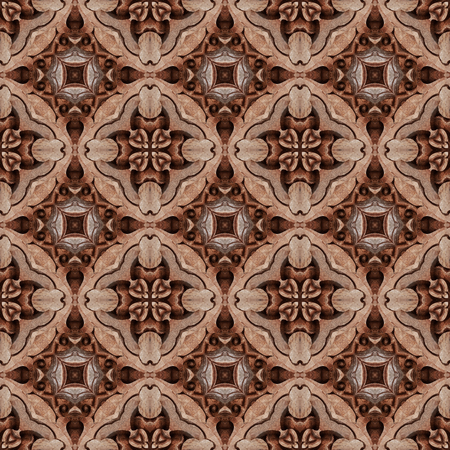 Carved wooden ornament, Seamless pattern texture 
