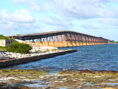 the old bridge at key west, floridaの写真素材