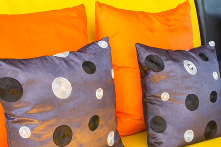 Sofa with colorful pillows .の写真素材