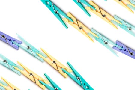 a clothespin pattern isolated on white backgroundの写真素材