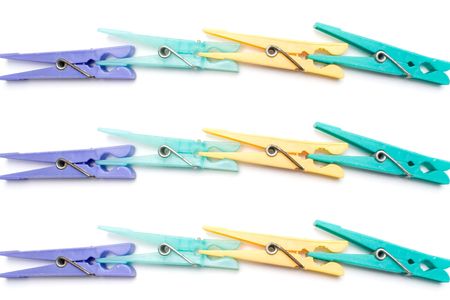 a clothespin pattern isolated on white backgroundの写真素材