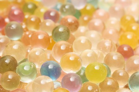 A pattern created by some colorfull rubber ballsの写真素材