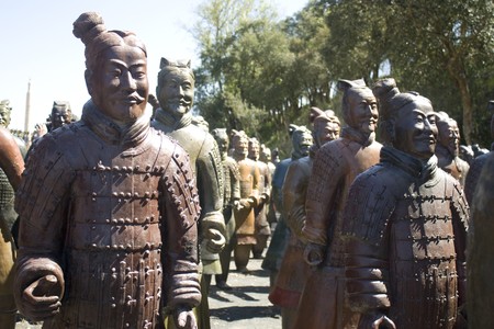 one chinese army represented by clay statuesのeditorial素材