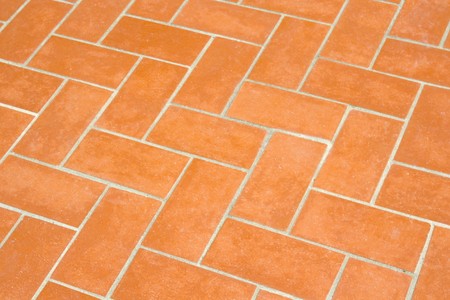 a orange pattern created by some clay bricksの写真素材