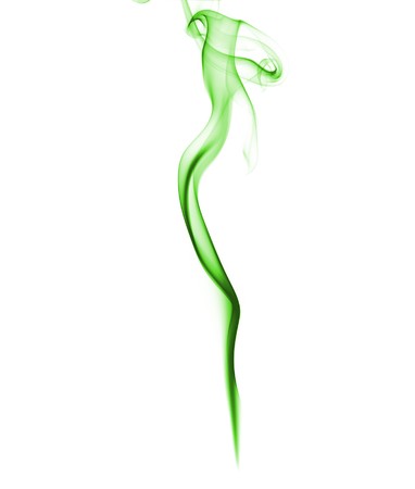 A colorful and abstract smoke, isolated in white backgroundの写真素材