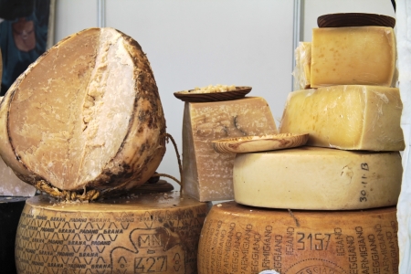 Many Big cheese for sell in  Sevilla, Spainの写真素材