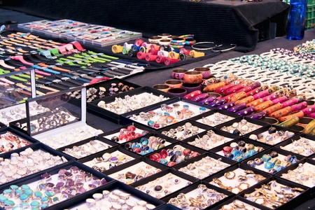 A Jewllery store in the street with a big collections of  accessories のeditorial素材