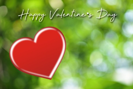 Valentines day card with hearts.Heart shape on blurred bokeh background. Put the text on the heart, suitable for a Valentine's Day card.の写真素材