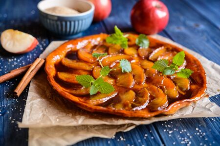Tarte Tatin - traditional French apple pieの写真素材