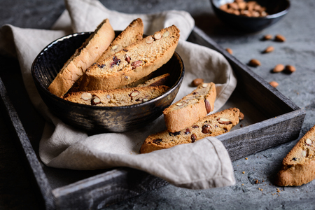 Cantuccini - delicious traditional Italian almond biscuitsの写真素材