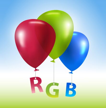 Vector colorful balloons RGB conceptのイラスト素材